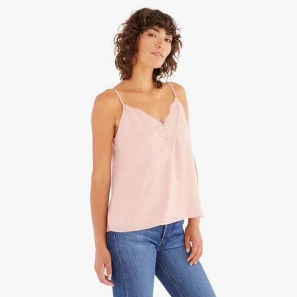 Y2K Coquette Cami Top Womens XS Pink Lace Spaghetti Strap Balletcore‎ Soft Girl - Picture 1 of 11